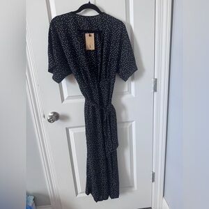 NWT Size Small Knot Sisters Elegant Black Polka Dot Jumpsuit